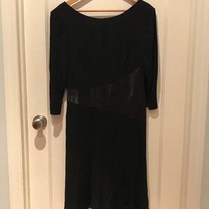 Talbots Black Long Sleeve Crepe Little Black Dress